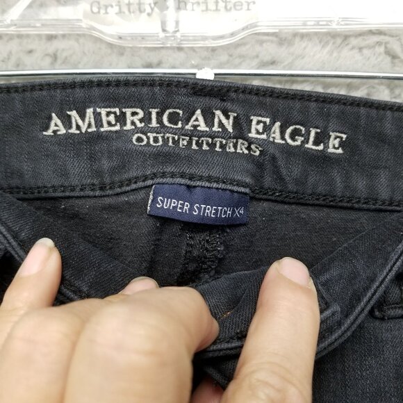American Eagle Outfitters Jeans Womens 8 Black Hi-Rise Jegging Stretch Denim - Picture 3 of 12